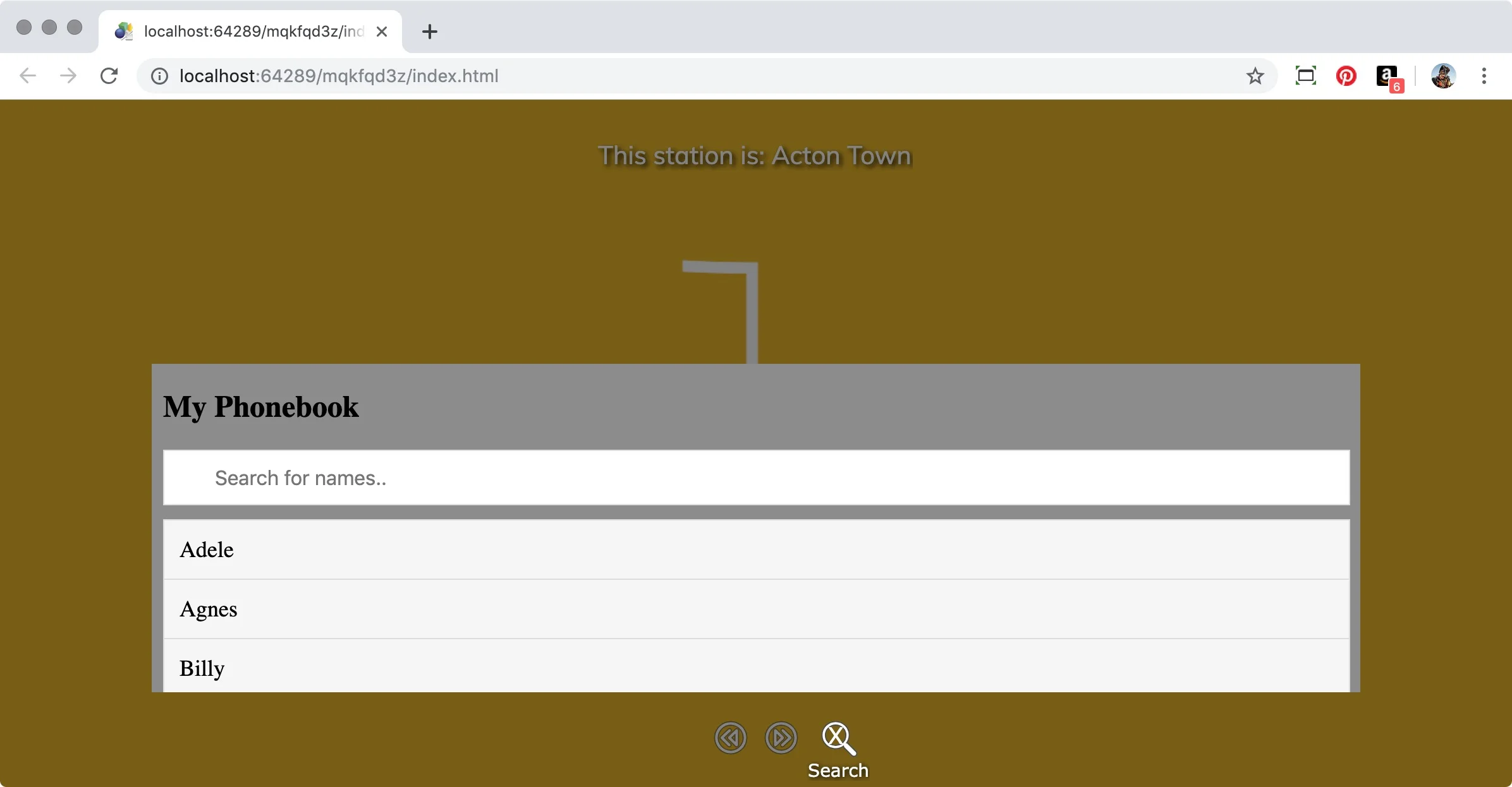 Figure #13: JavaScript application running in the iFrame