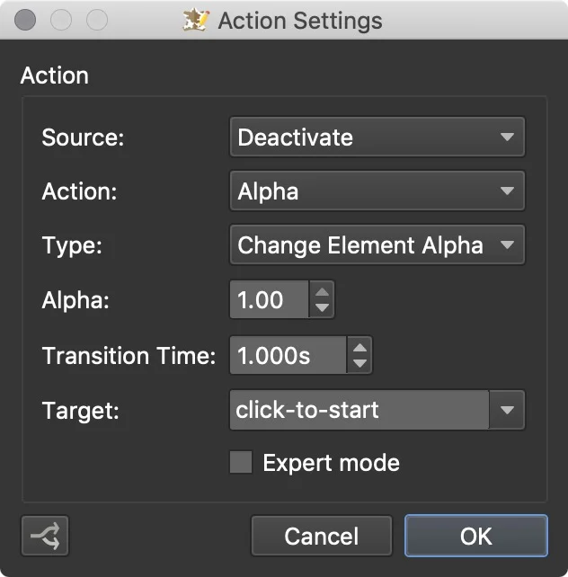 Figure #8: Timer Deactivate Action - start