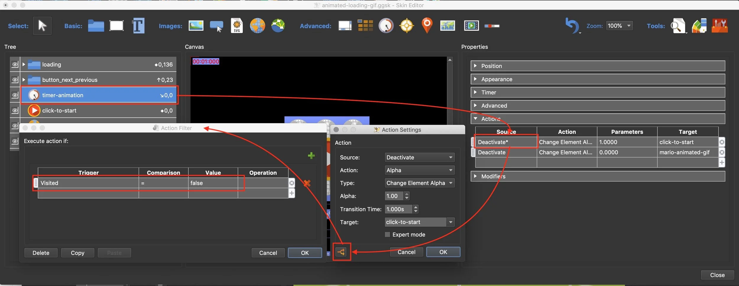 Figure #11: Adding the Action Filter to the Deactivate Action