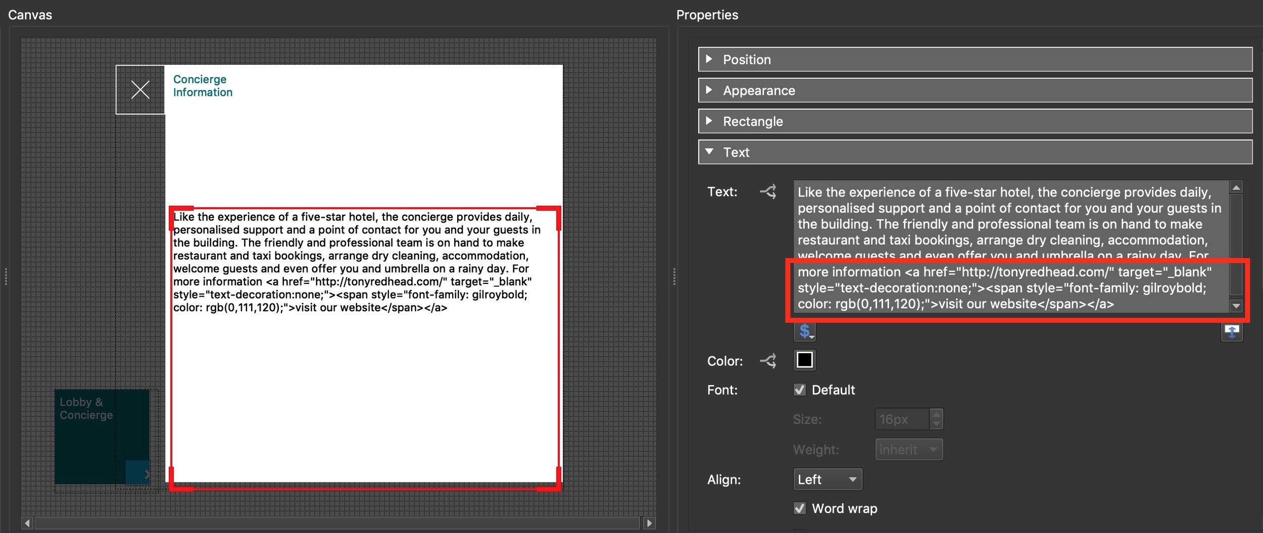 Figure #18: body_text update to include active URL link