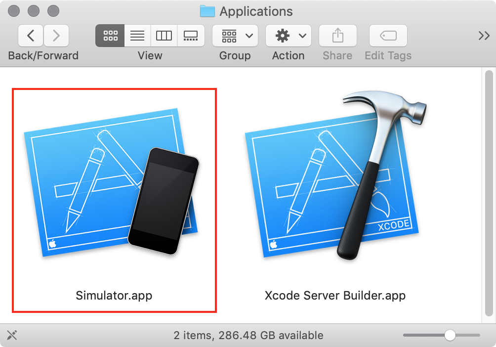 Figure #2: double click on Simulator.app