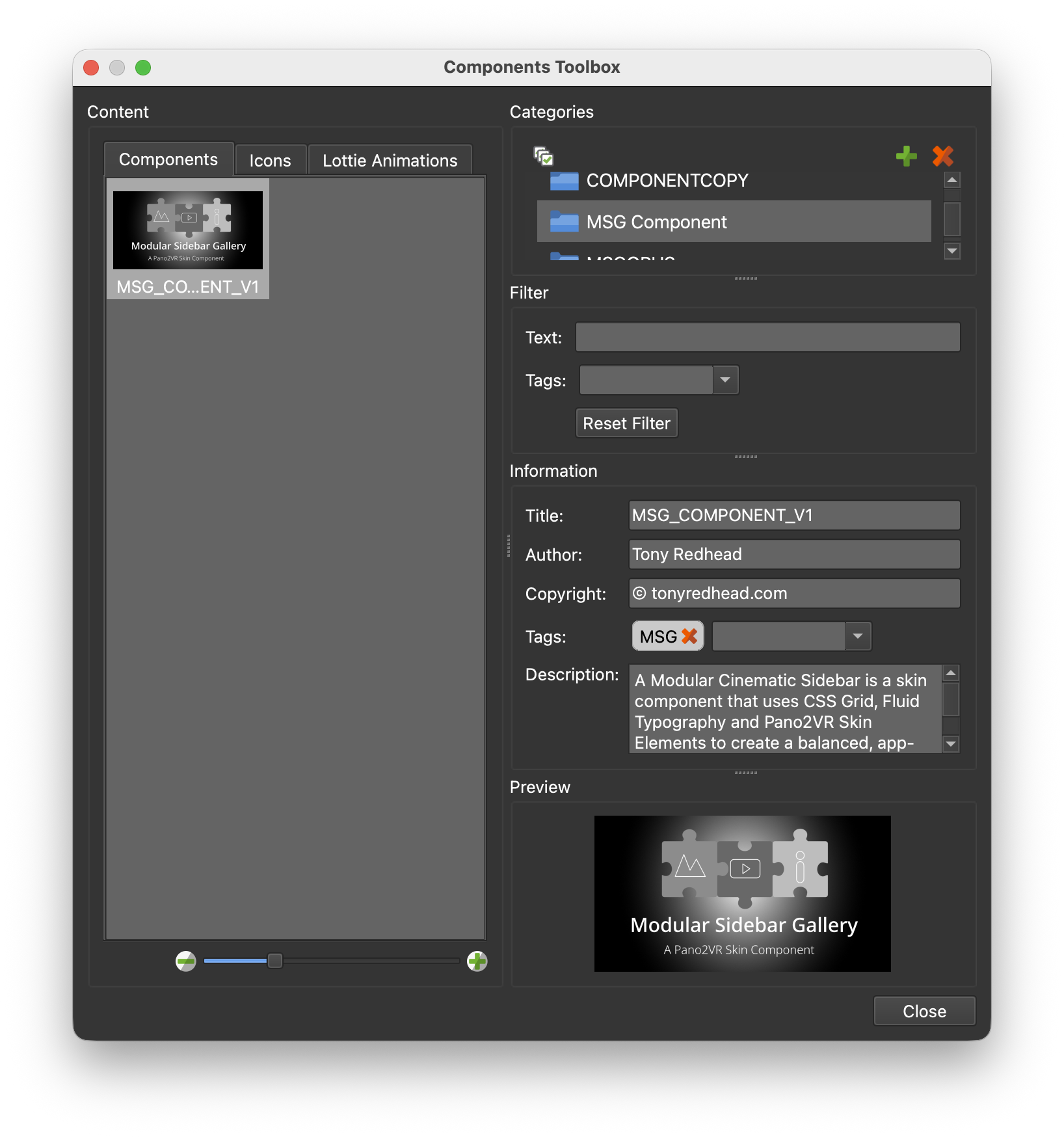 1. Installing the MSG Component