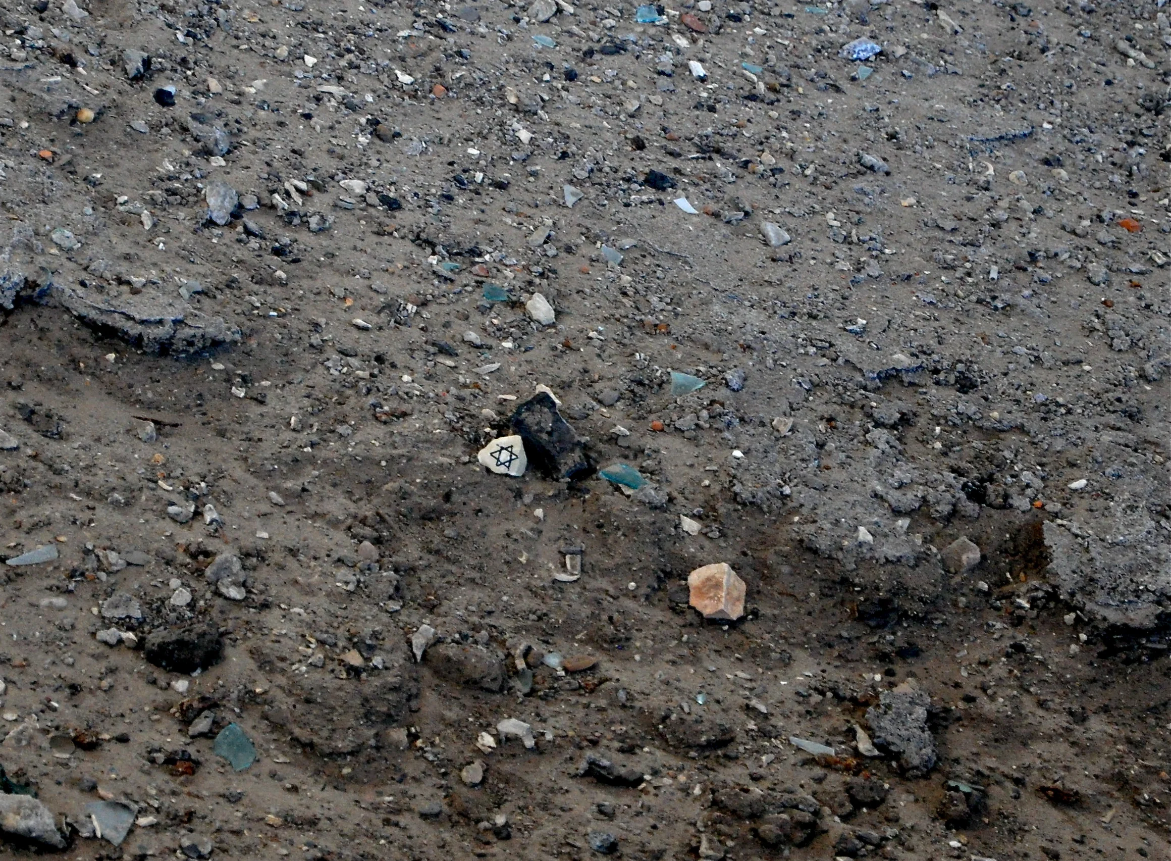 "Stone Among The Ashes." Pile of Ashes in Majdanek Concentration Camp, Poland