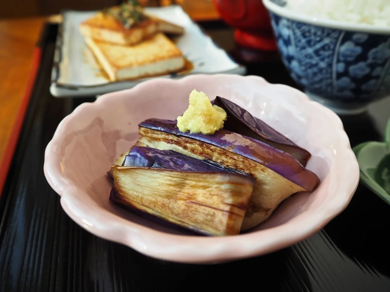 Nasu no yakimono 茄子の焼き物 Grilled eggplant.