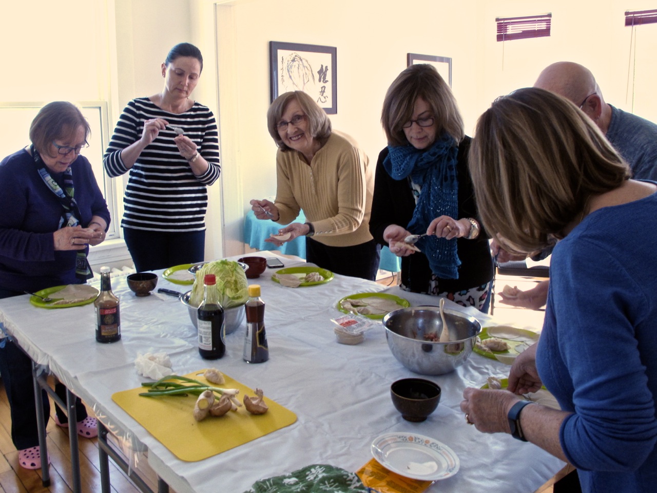 Hands-on with the gyoza wrapping!