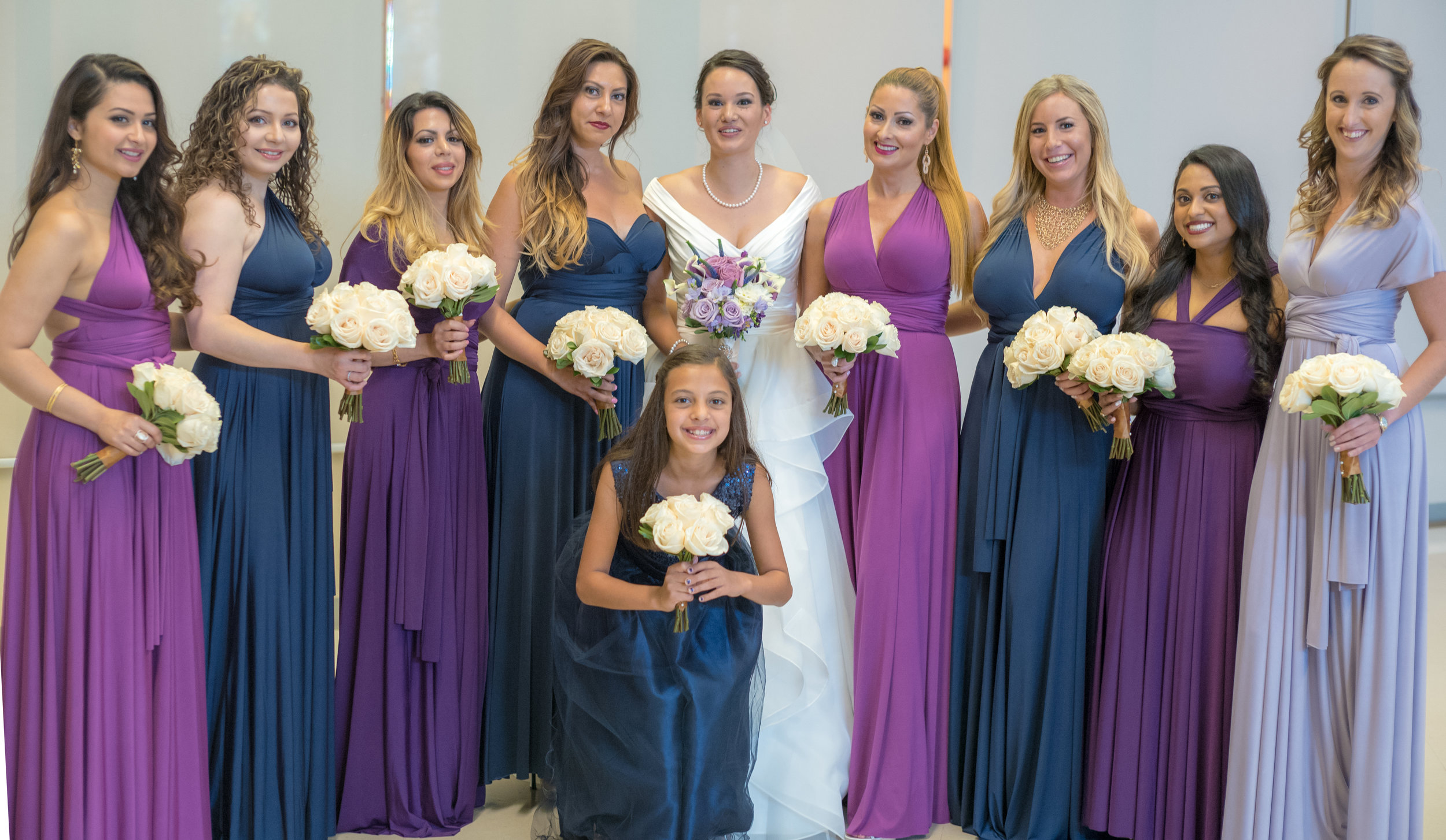 The team: Bride's Maids, Junior Bride's Maid and Maid of Honour