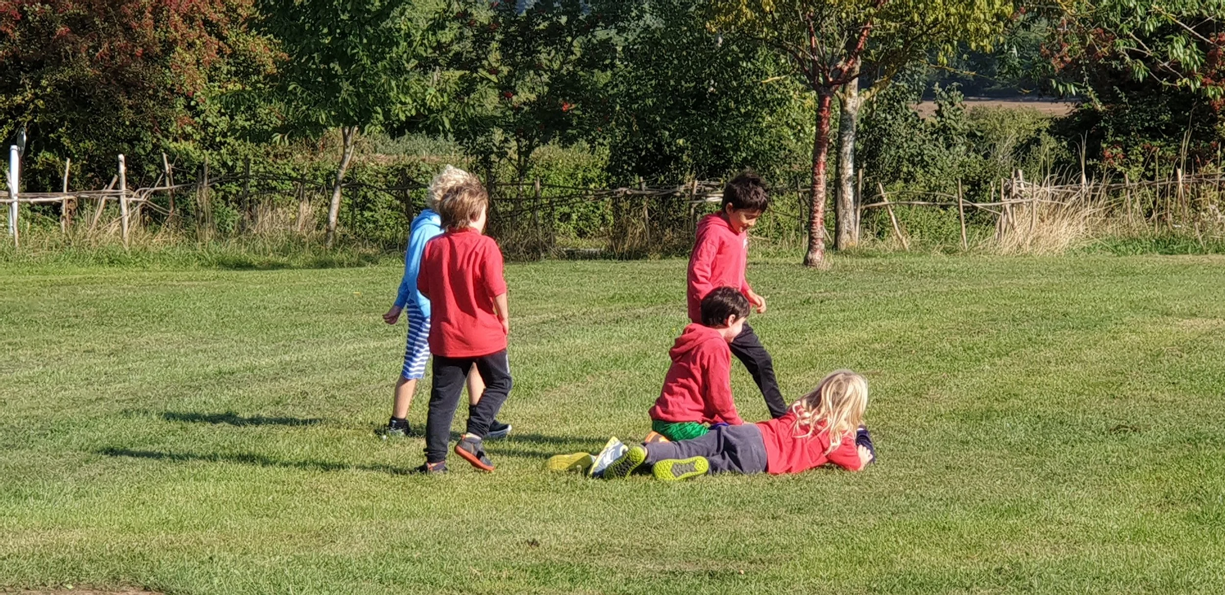 PE happens outside as weather allows and when it rains takes place in the sports barn