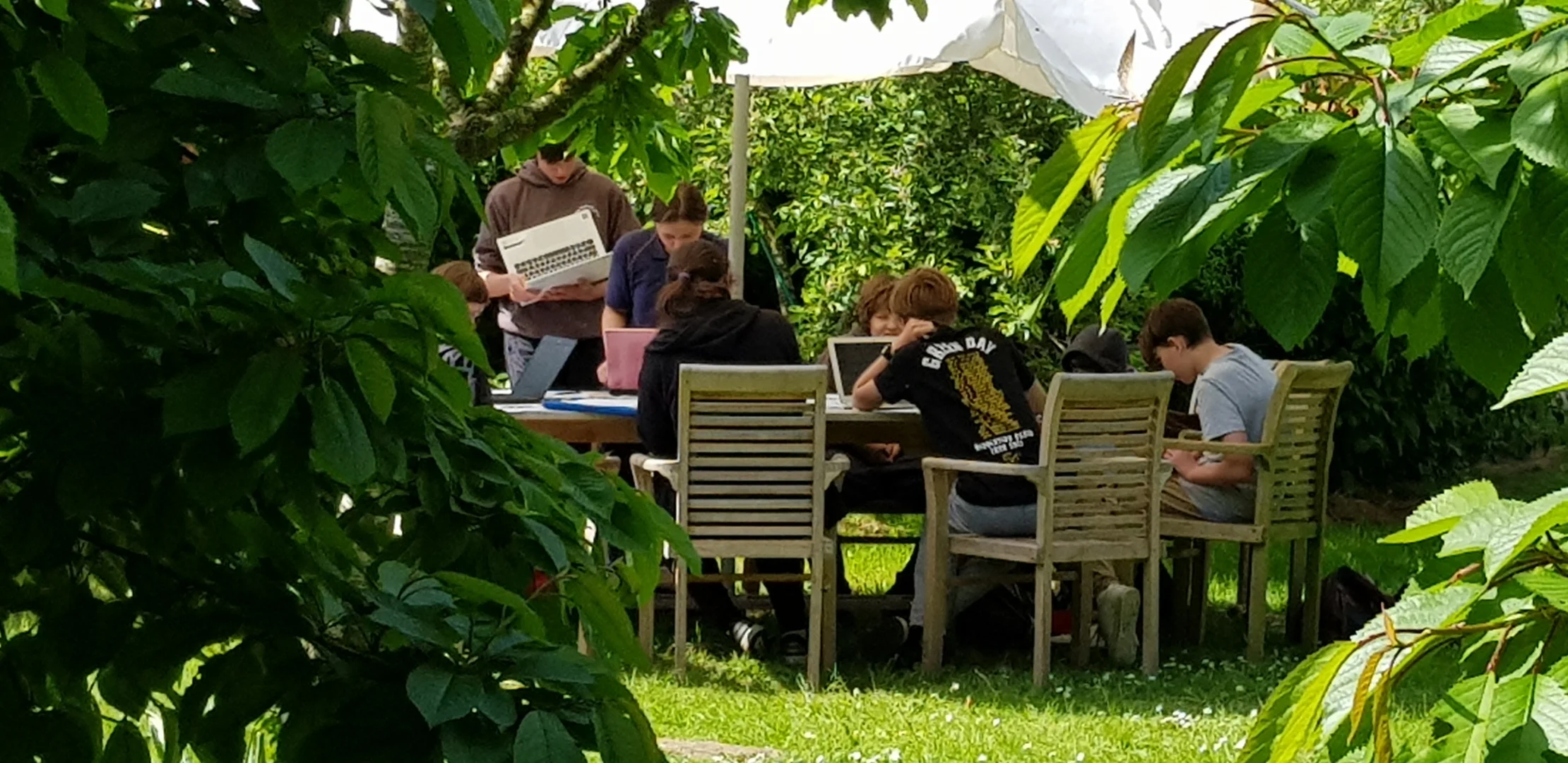 IT lessons outdoors