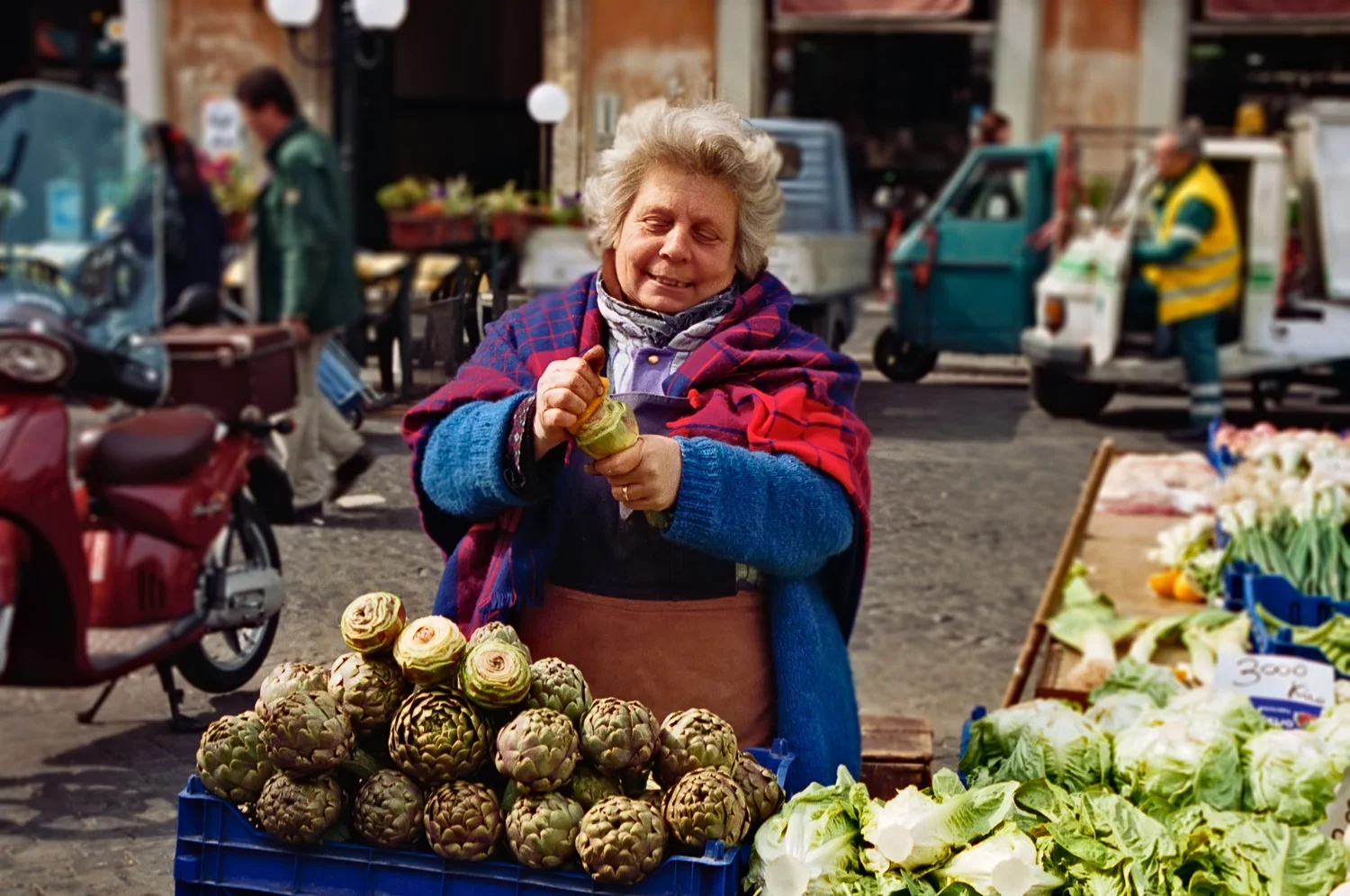 Woman Cleaning Artichokes | Mark Lindsay