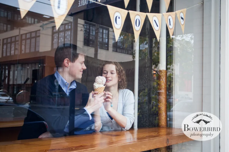 It's never too cold out for ice cream! © Bowerbird Photography 2012; Couple's Photography in Seattle.