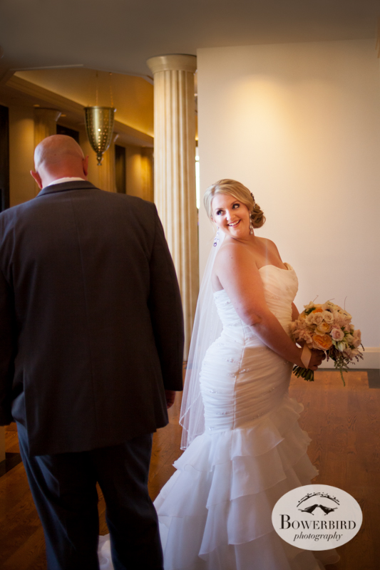 First Look. Westin St. Francis Hotel SF Wedding © 2014 Bowerbird Photography