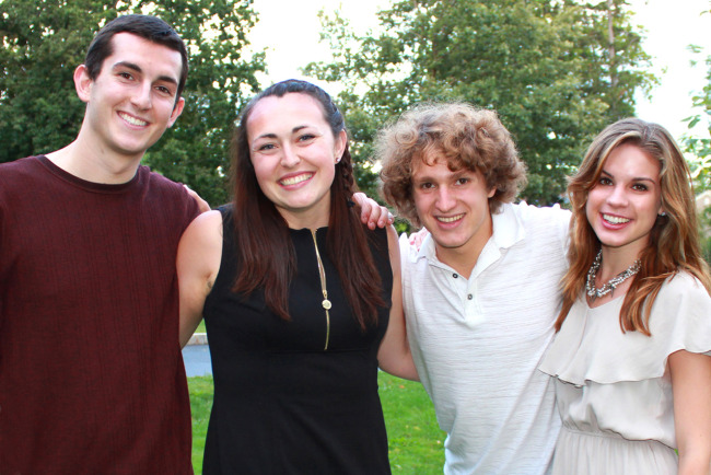 From left: Brian Evans '15, Katie Puccio '15, Michael Dyer '16, Joanie Frost '16