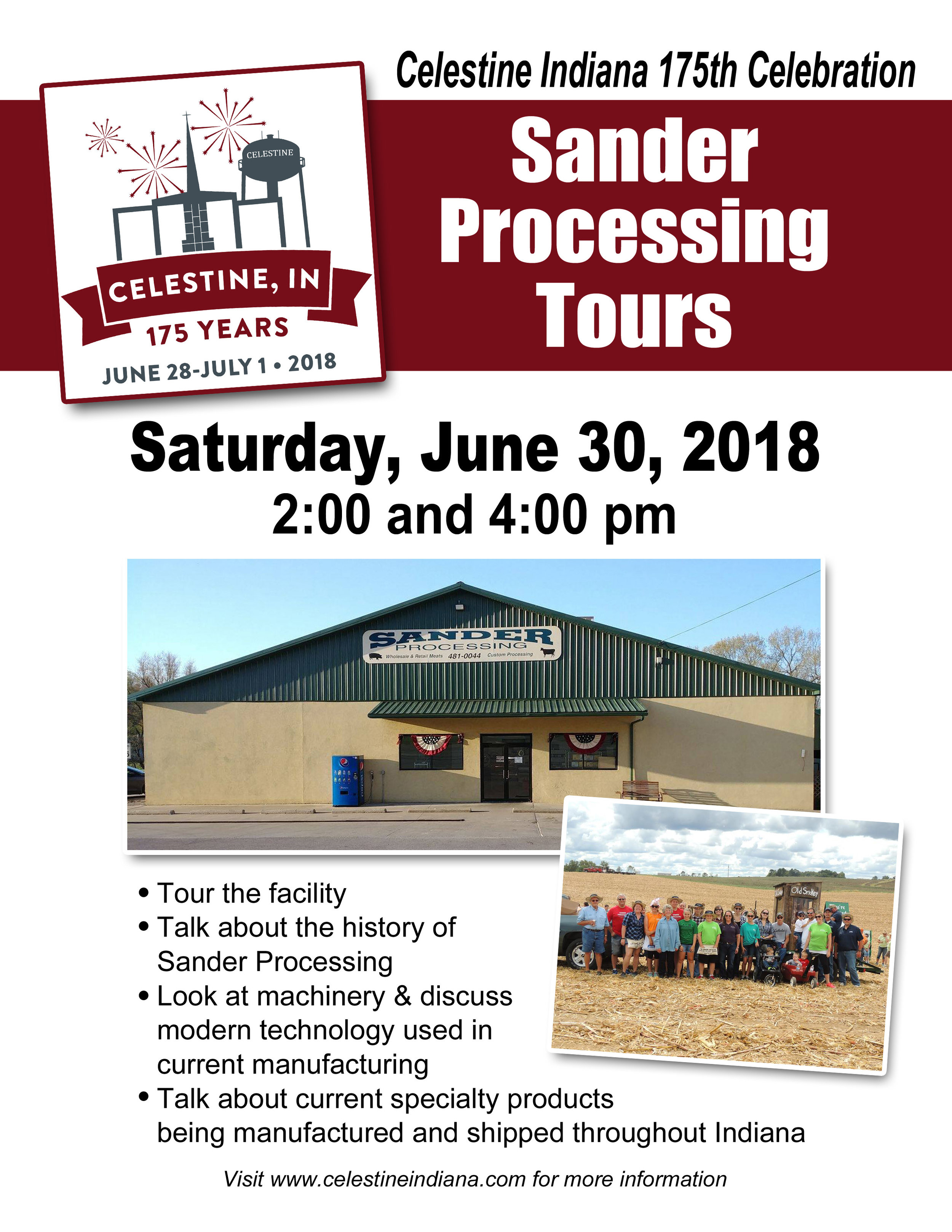 Sander Processing Tours — Celestine Indiana