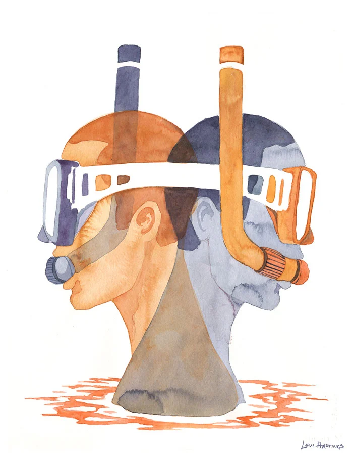 Faulty Navigation11" x 14" Watercolor