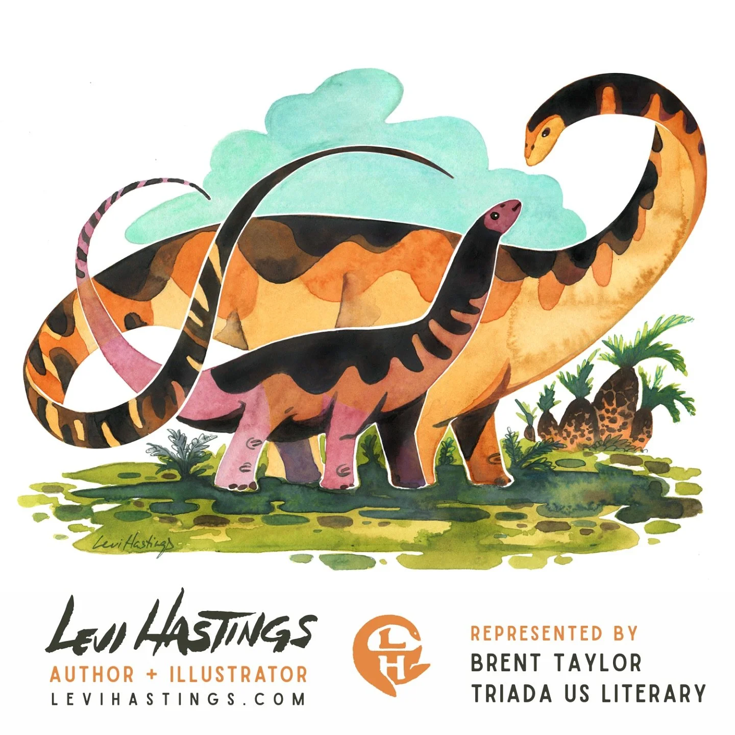 It&rsquo;s #KidLitArtPostcard Day! These springtime sauropods felt perfect for May&rsquo;s postcard, just in time for Mother&rsquo;s Day. I&rsquo;ve been on a roll creating dinosaur family paintings for commission clients recently.

I&rsquo;m on the 
