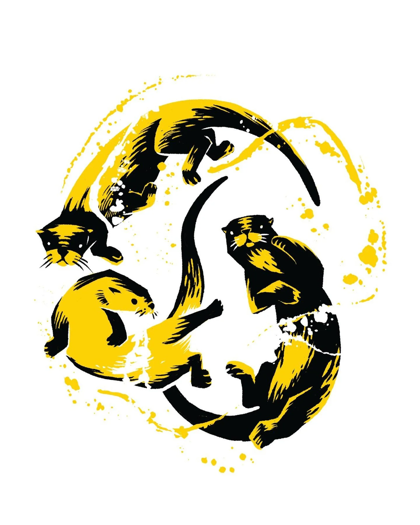 These playful otters are featured in a chapter of &quot;My Animal Kingdom,&quot; Rebecca Brown's new book published by Frizzlit Press, which will be released on Saturday, Dec 6th at the Sorrento Hotel in Seattle. 

Edited by @thefrizzler, art directe