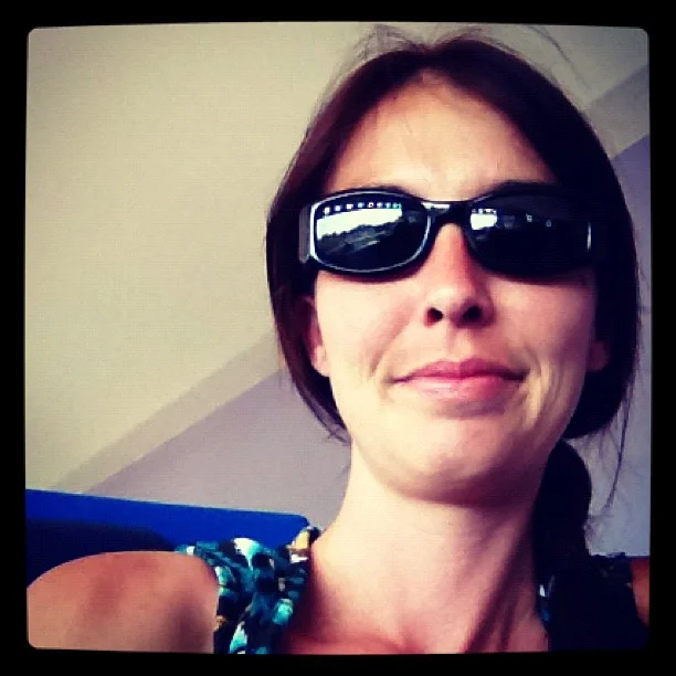 May 2012: KOA/SheCon trip - I broke down and took a pic of myself on the People Mover at Disney World (psstt...I hate photos of me)