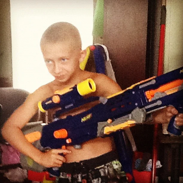 July 2012: Giant Nerf guns are a must for summer!