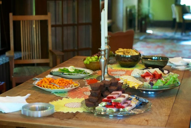 Getting the party food ready