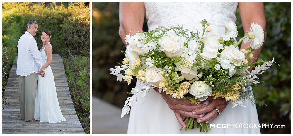 Kiawah elopement bride and groom