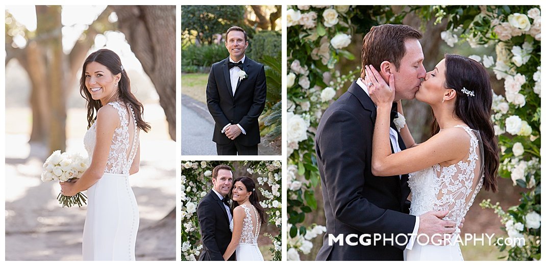 Classy black tie bride and groom