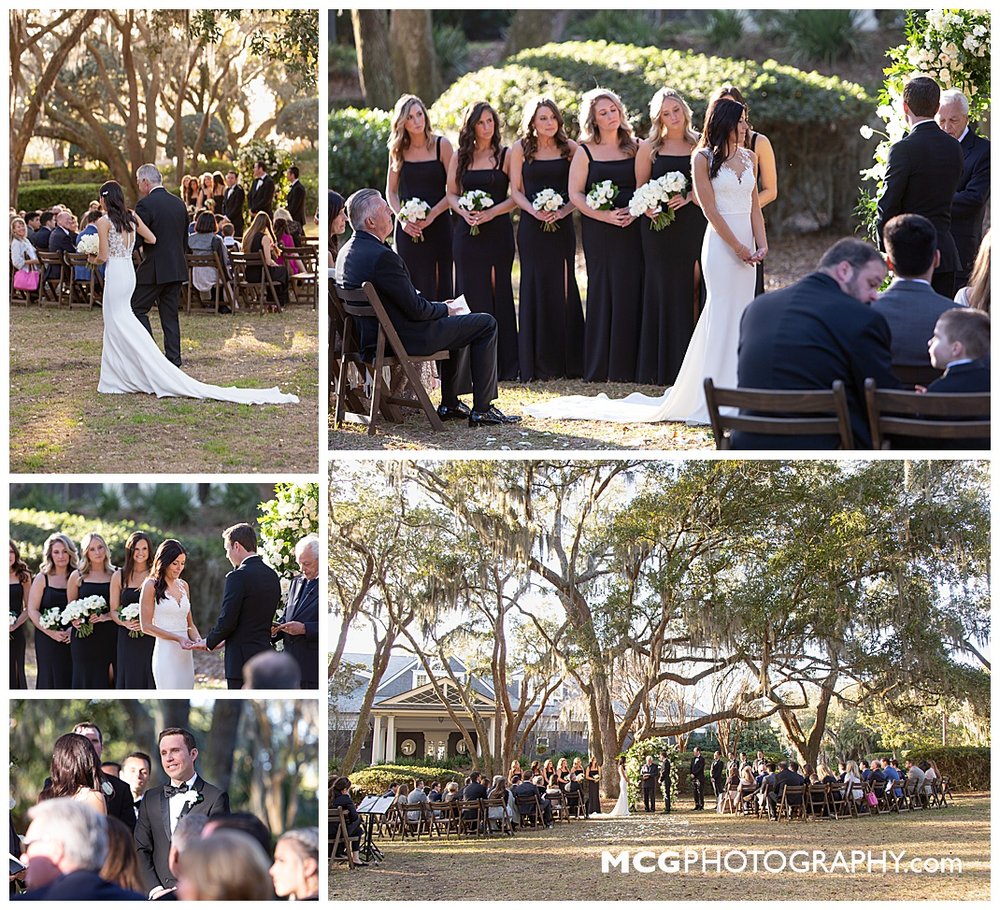 River Course Wedding Vows under the oaks