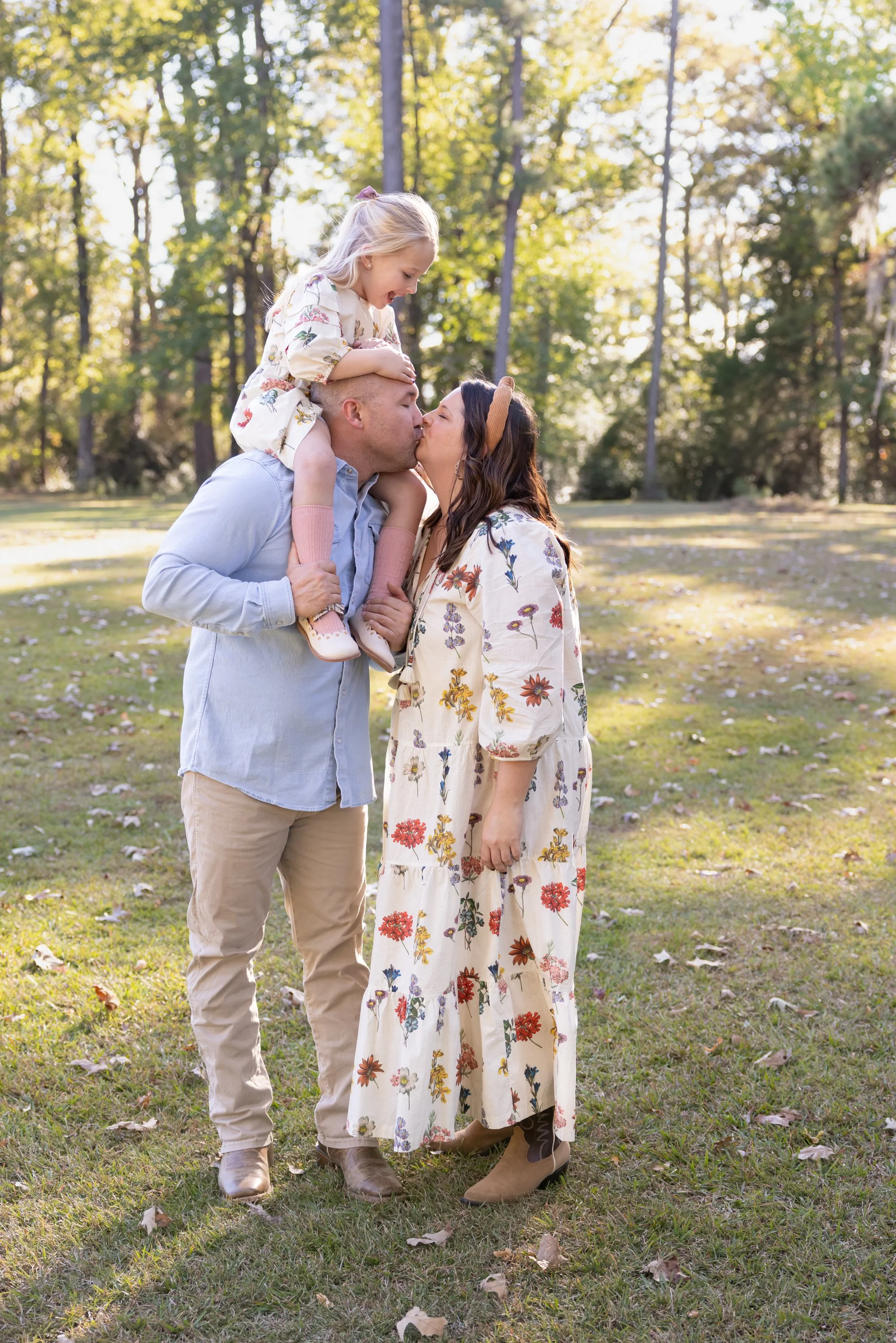 outdoor candid family portrait