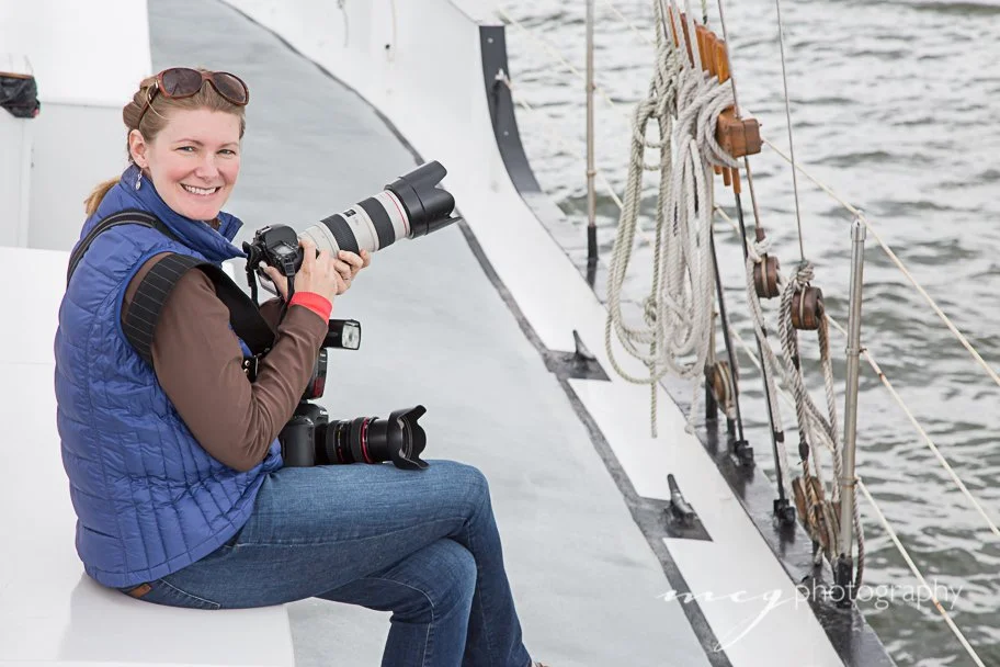 Corrie photographing proposal on Schooner pride