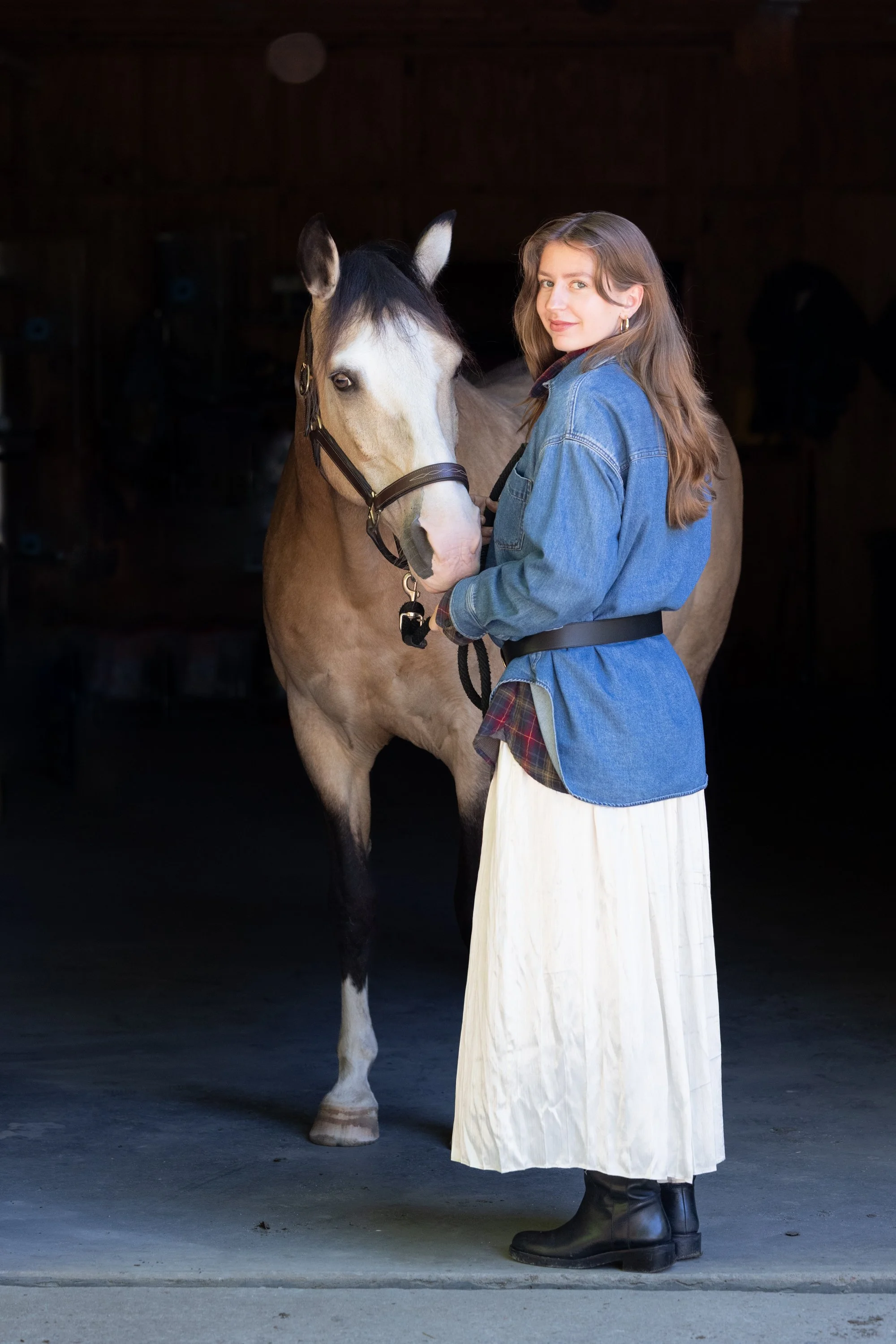 buckskin horse and woman western styled