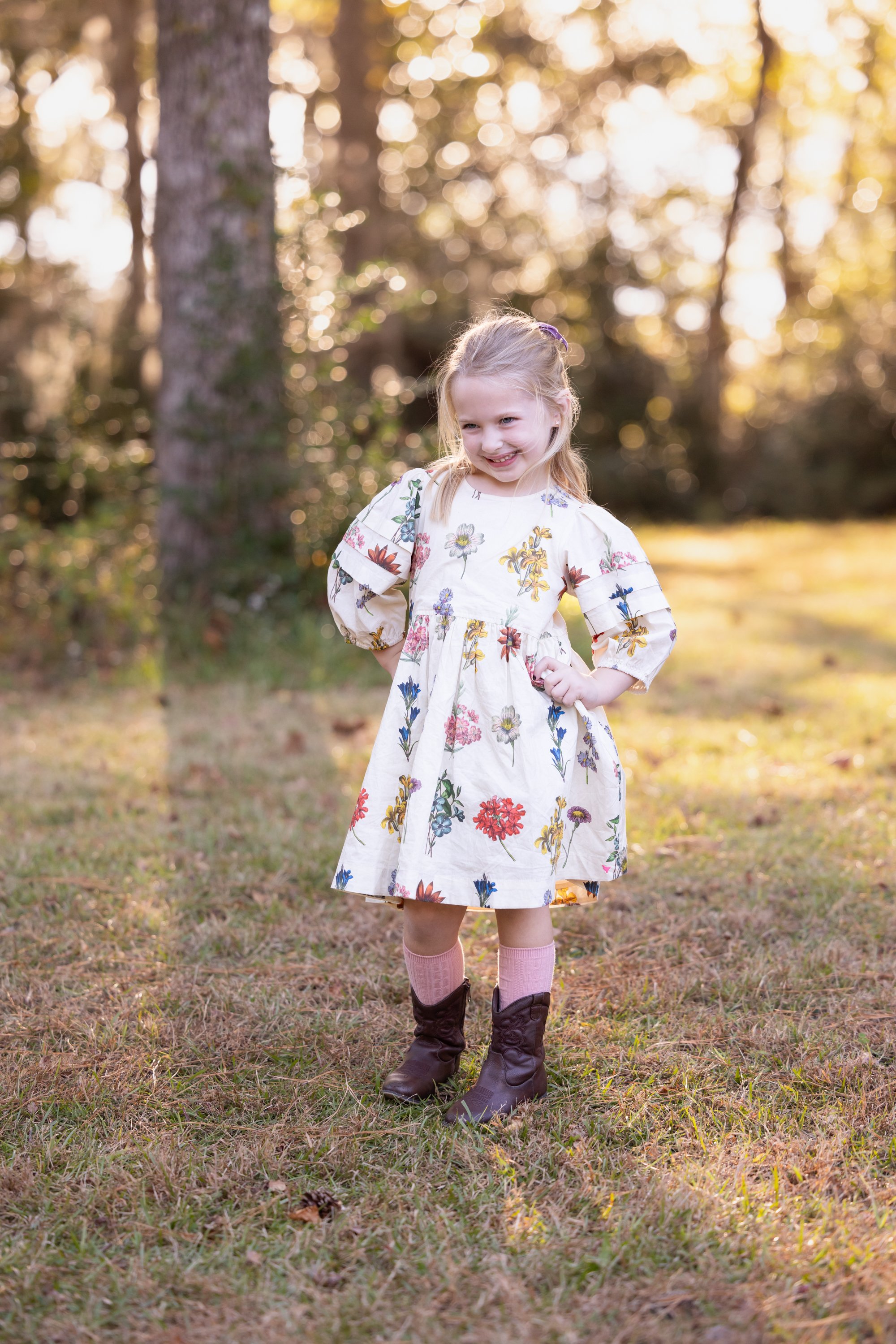 little miss in dress and boots