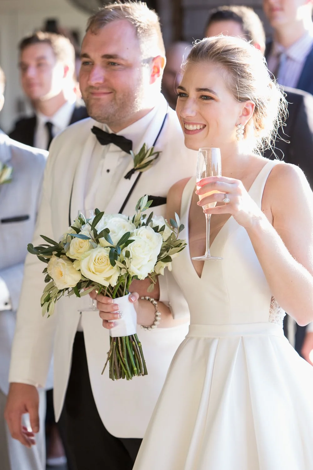 champagne toast to bride and groom