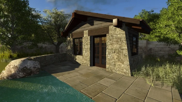 An early 3D test rendering