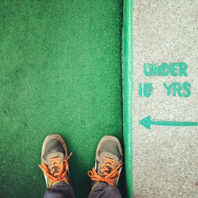 Cheating at mini golf.