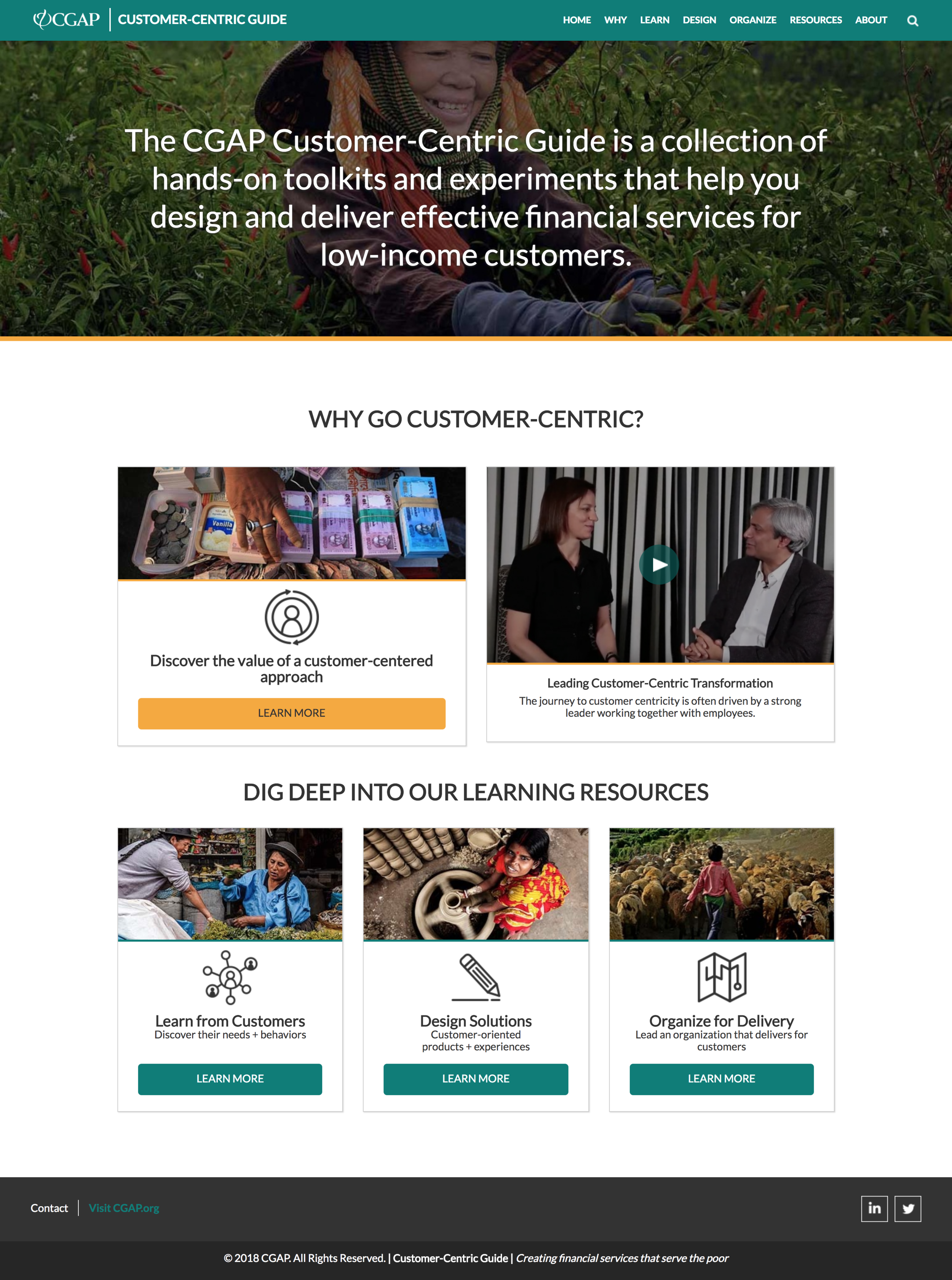 Live website - homepage