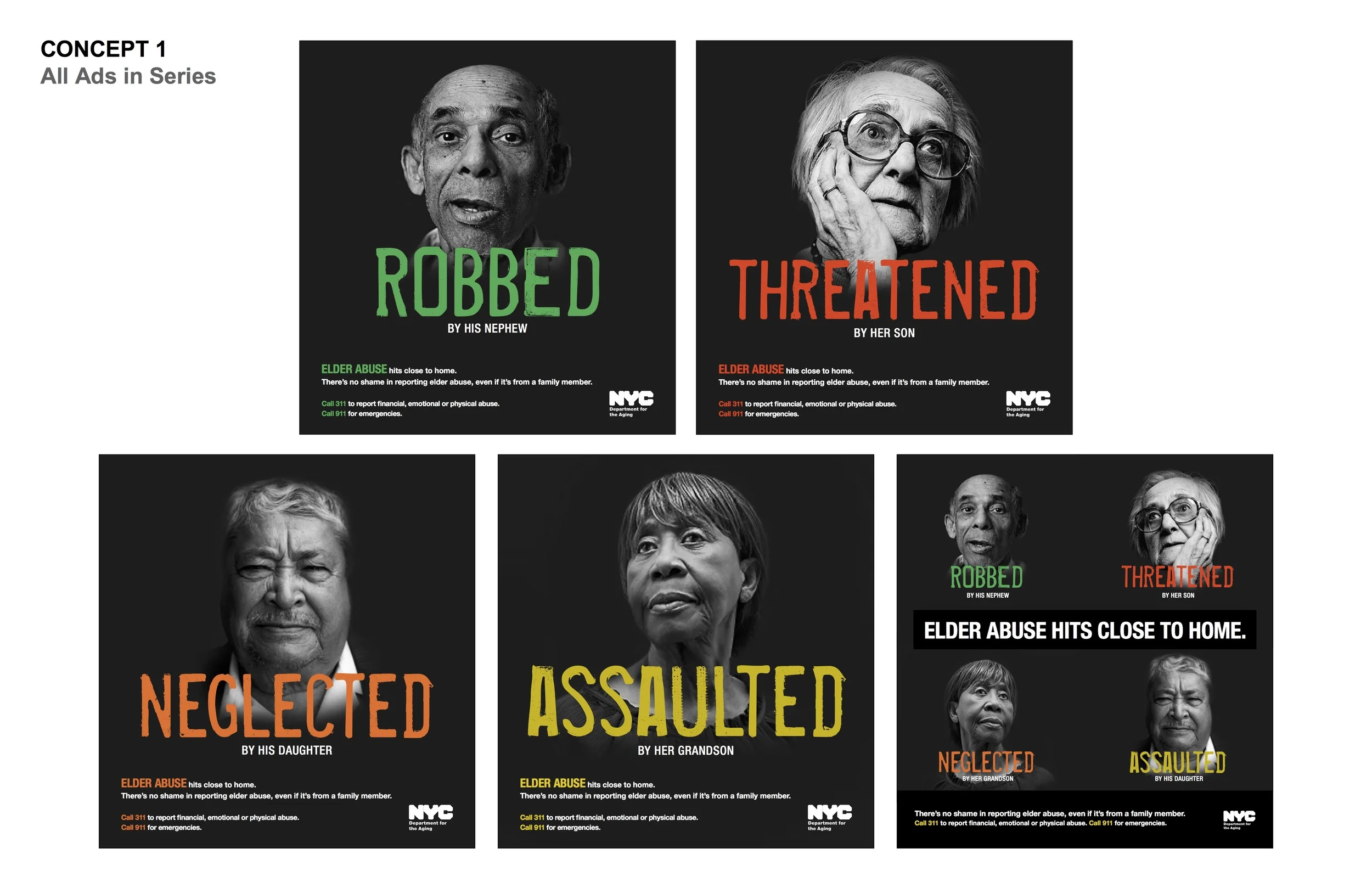 Casting Elder Abuse Print Campaign