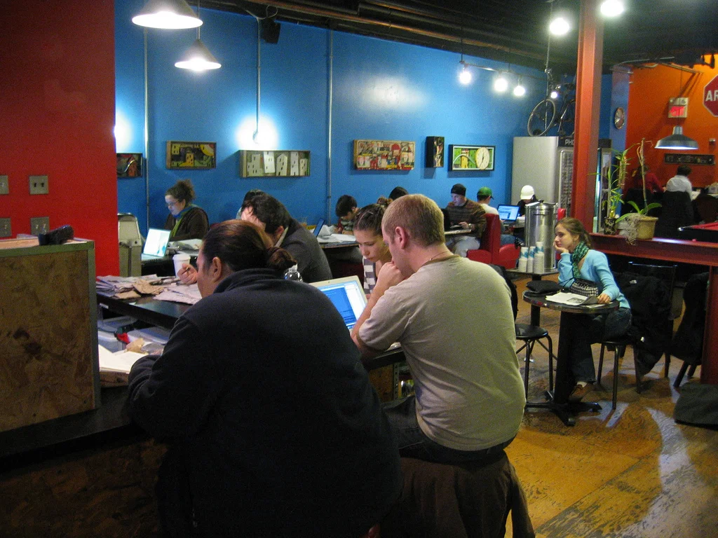 Diesel Cafe in Davis Square, Somerville, Mass. USA. 