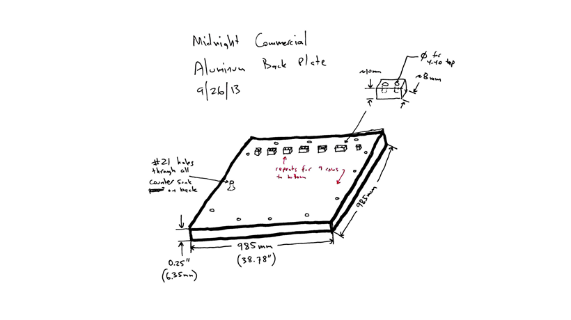  A sketch of an early aluminum backplate design. 