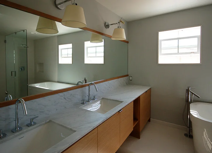 master bath | marble slab counter
