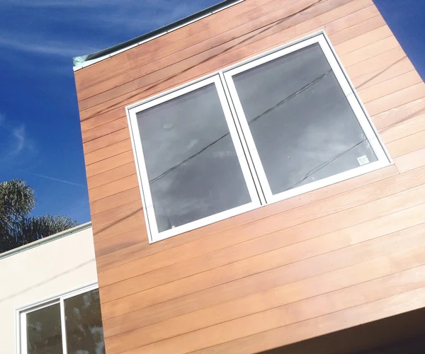 exterior perspective at cedar siding