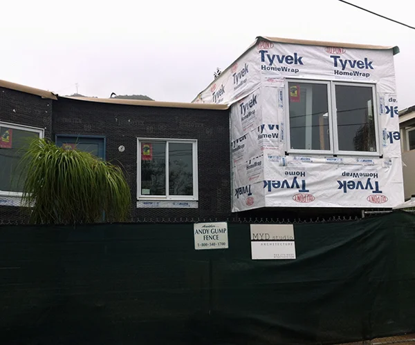 cantilever wrapped + ready for siding