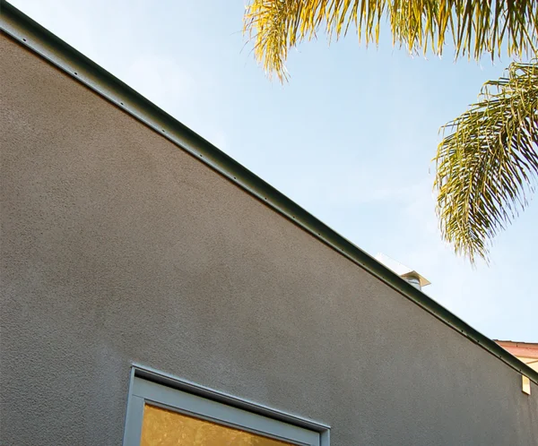 stucco at rear deck