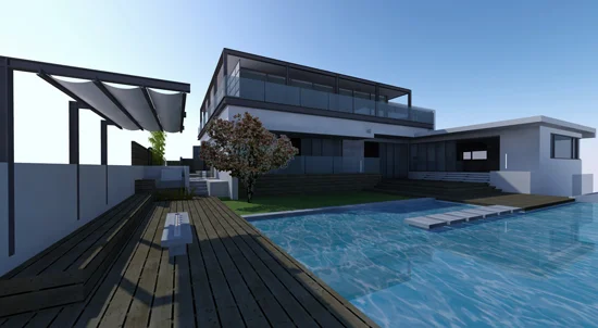 rear yard + pool