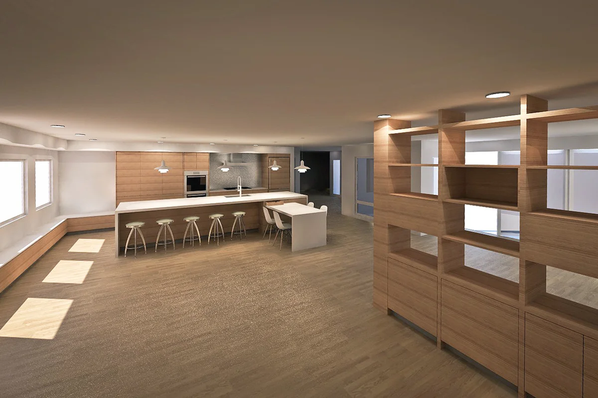 custom room divider // cabinetry