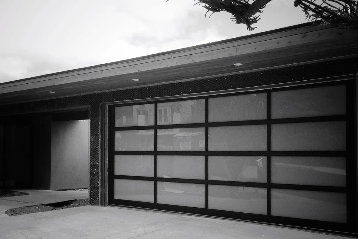 modern glass garage door