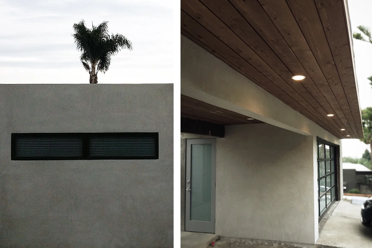 smooth stucco + new linear window