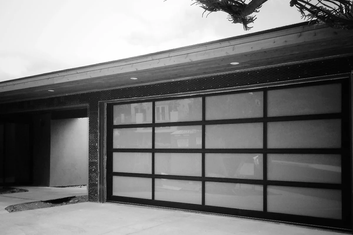 new metal + glass garage door