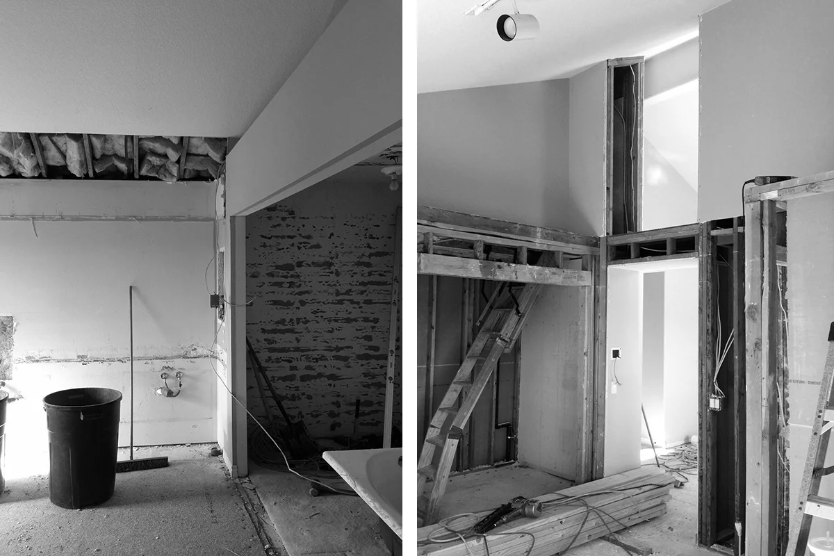 demolition / ceiling + wall