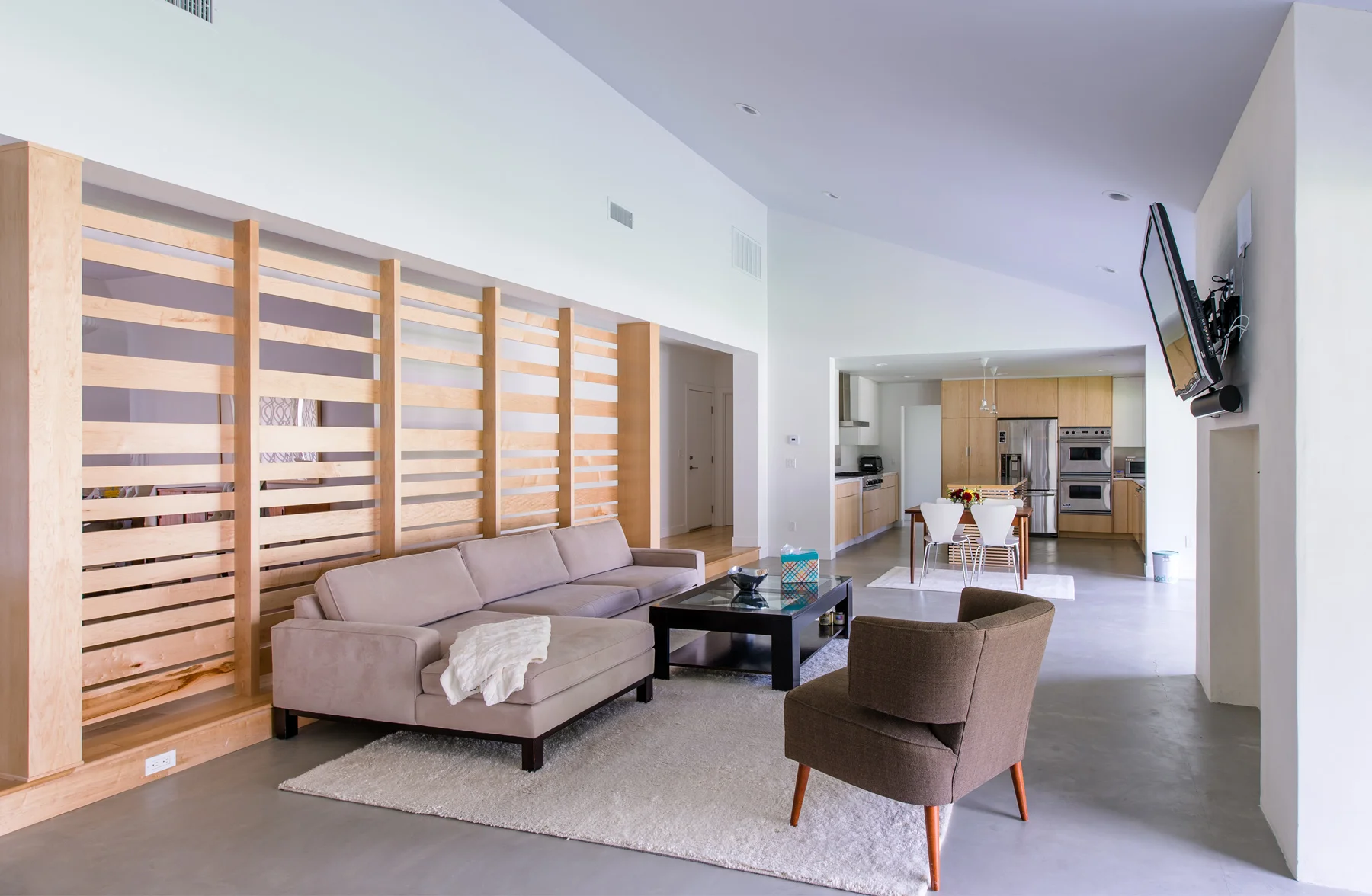 open floor plan / contemporary living room