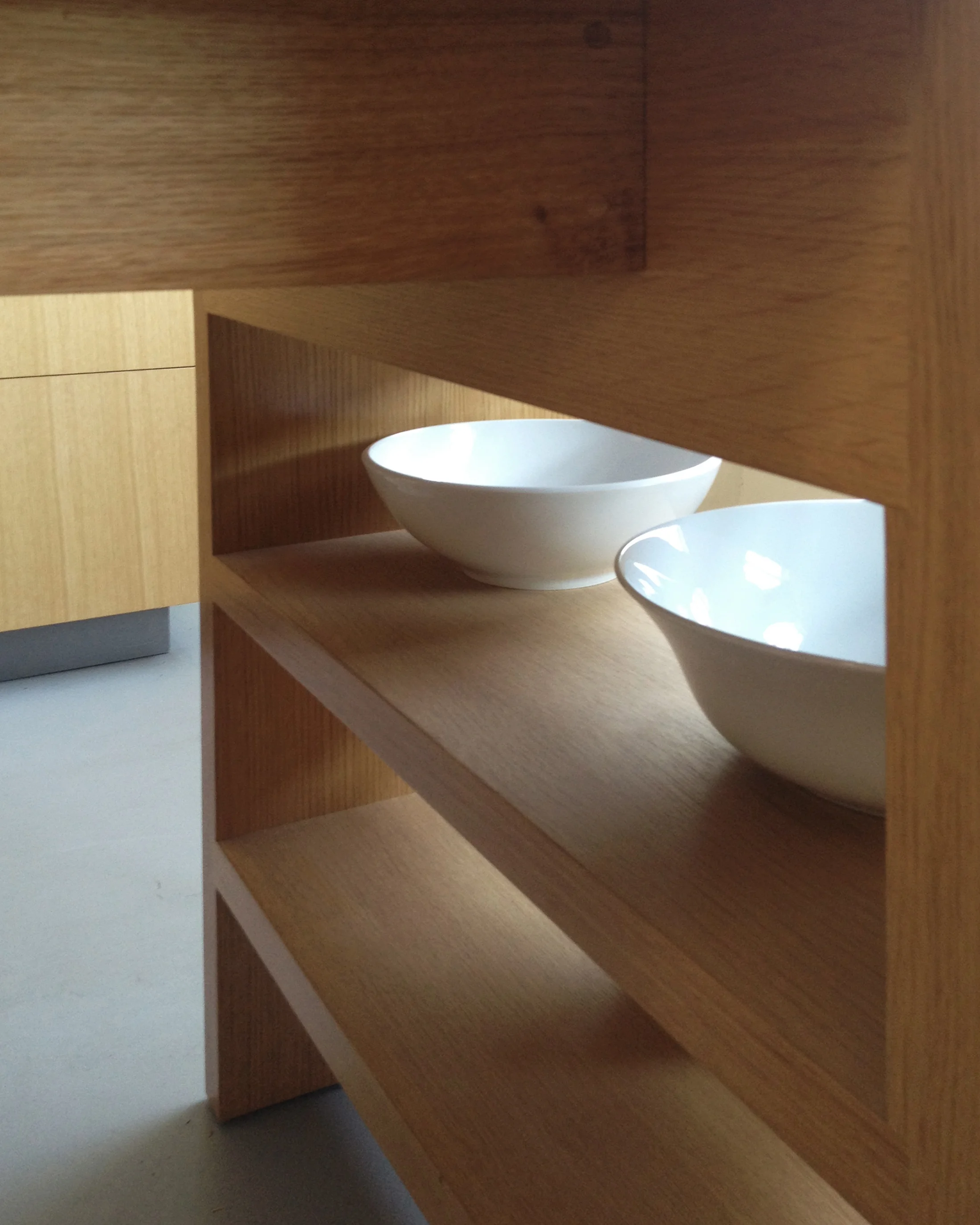 open shelves