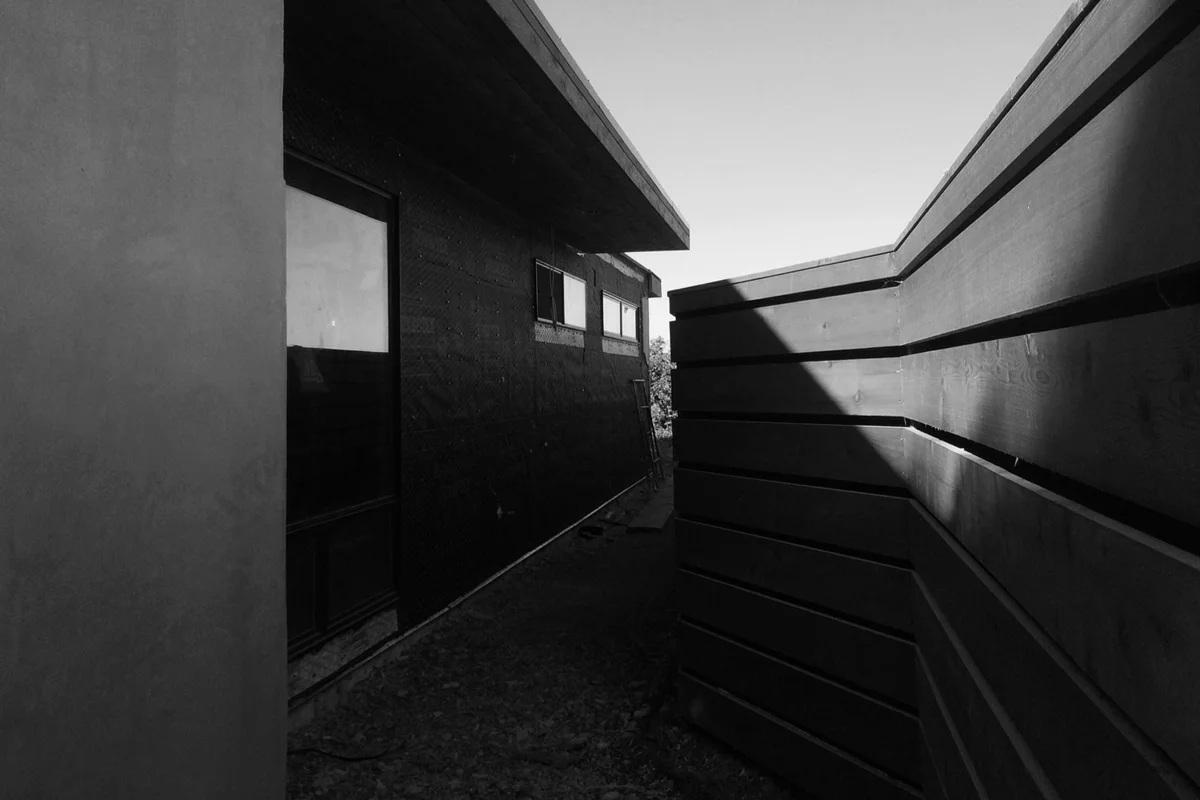 under construction / modern fence at sideyard